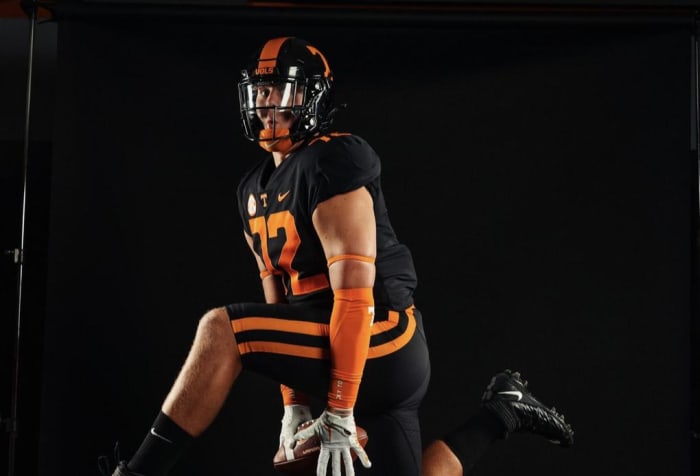 2024 3-star OT Jesse Perry during his official visit to Tennessee. (Photo courtesy of Jesse Perry)